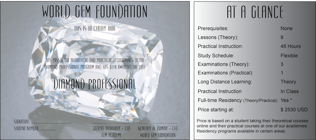 At A Glance Diamond Professional Diploma Program