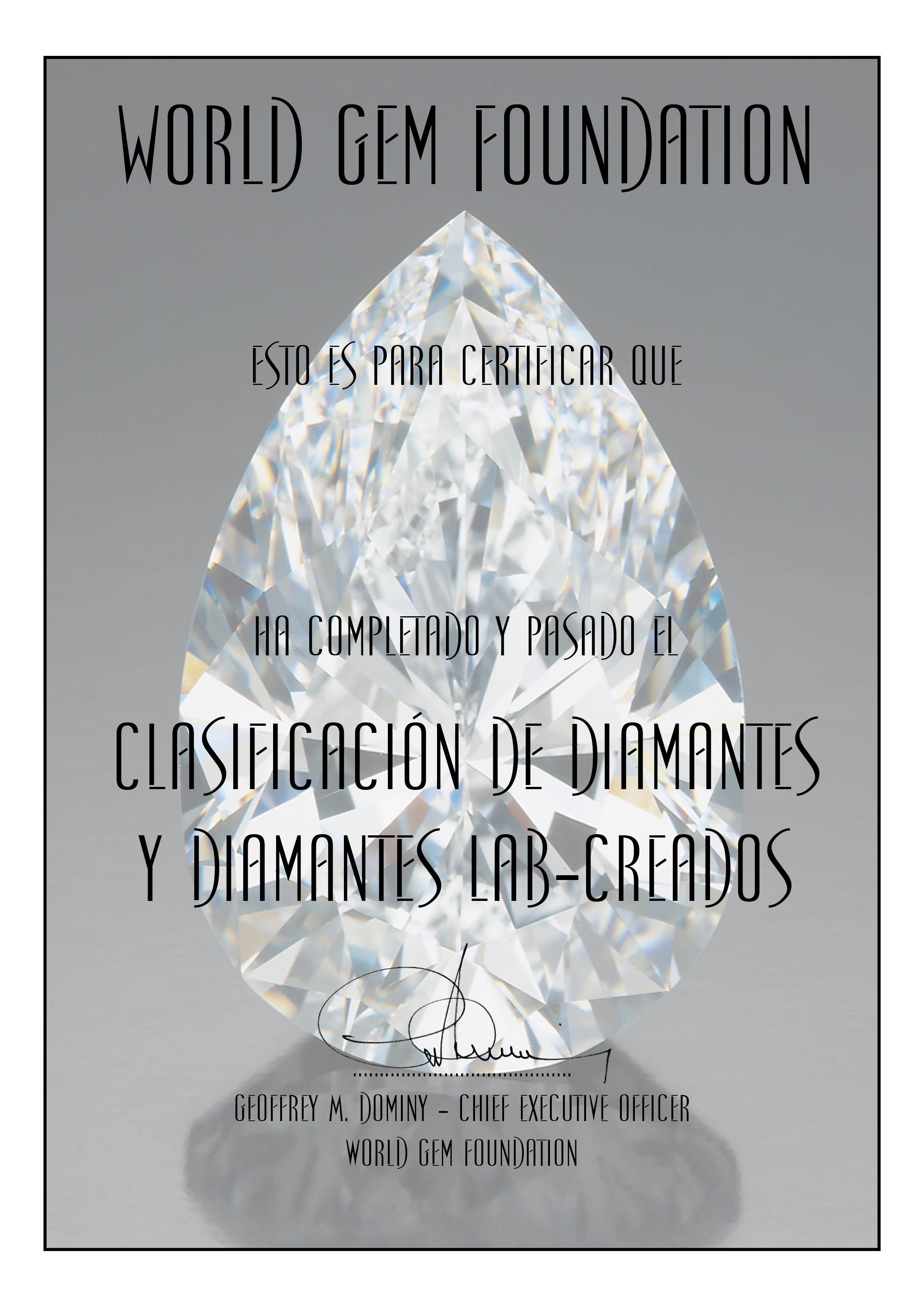 Clasificación de Diamantes Certificado